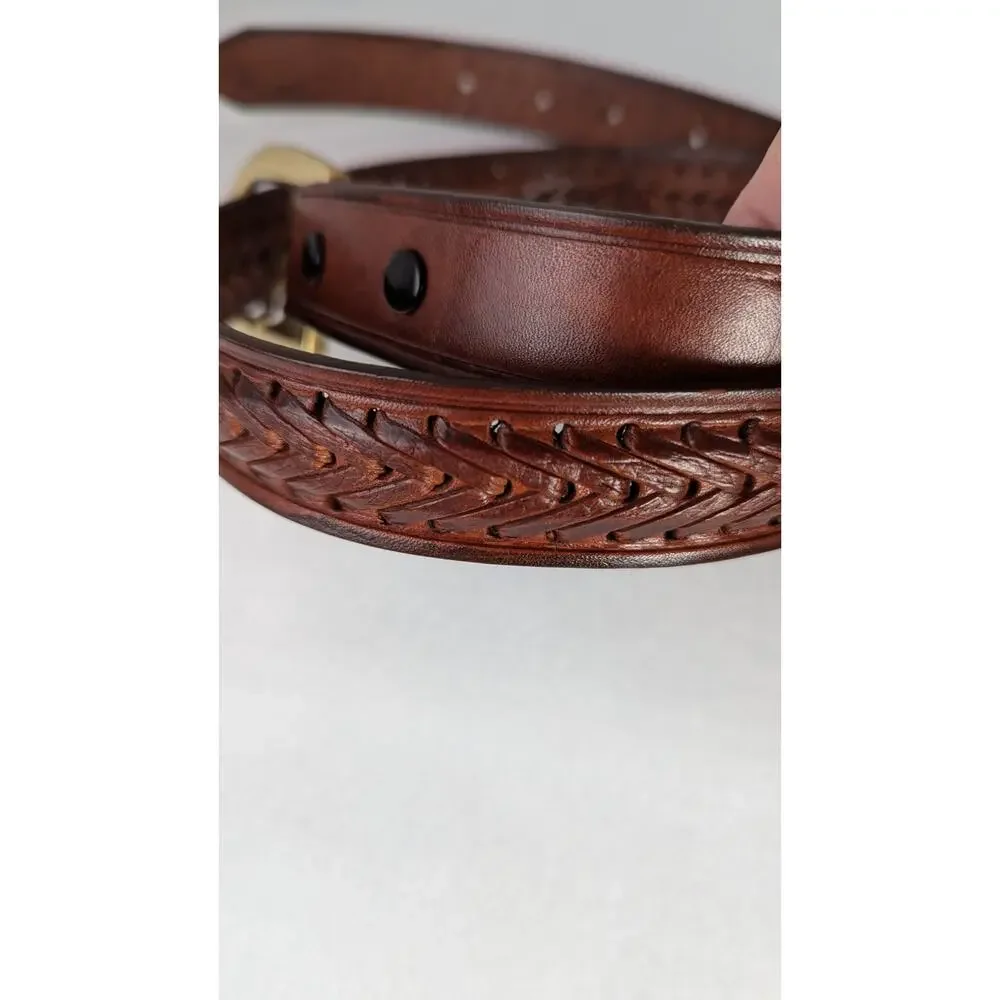 Belt made in USA solid brass buckle Y2k 34